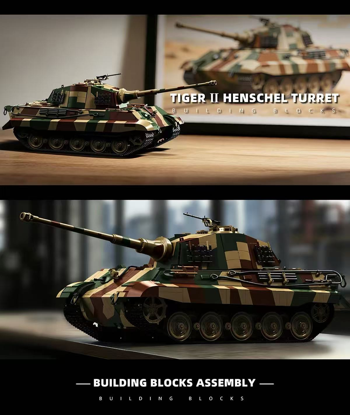 12GO 97036 1:16 TIGER II Bricks Set OVP EU Warehouse Version - YWOBB