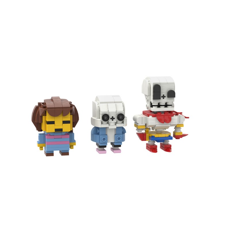GOBRICKS MOC 235780 Undertale Frisk ,Sans & Papyrus Brickheadz - YWOBB