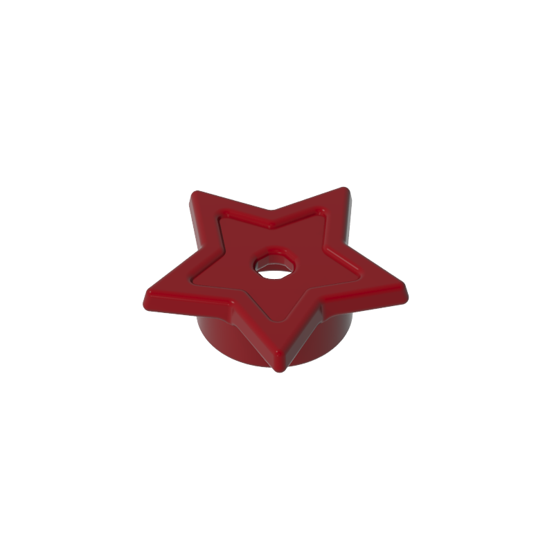 GOBRICKS GDS-90488 Plate Round 1 x 1 with Star and Small Pin Hole - YWOBB