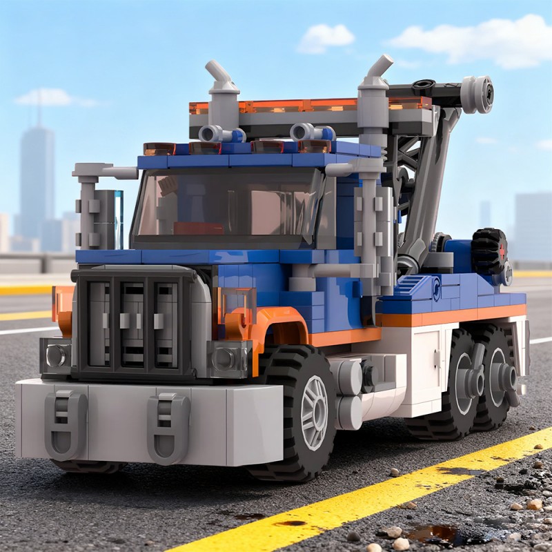 GOBRICKS MOC 209068 Heavy Wrecker Tow Truck - YWOBB