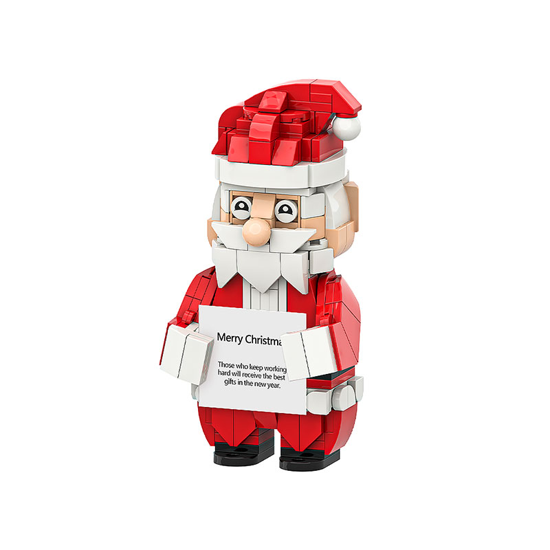 GOBRICKS MOC S1065 Christmas placard holding figures - YWOBB