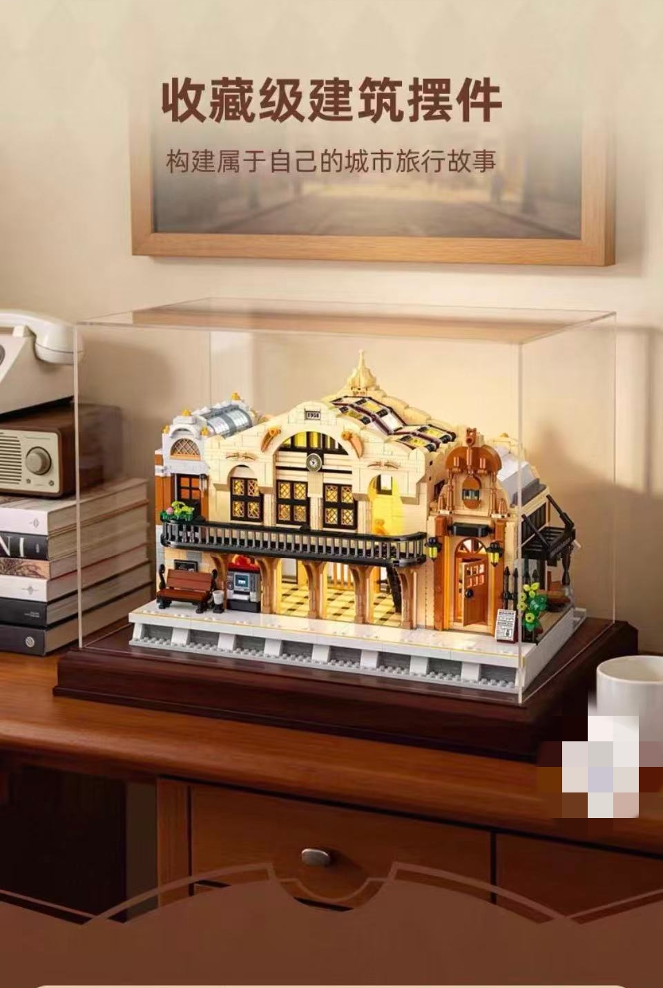 JIE STAR JJ89140 Vintage Steam Railway Station Includie Lights - YWOBB