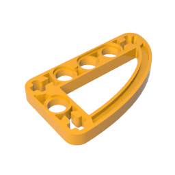 GOBRICKS GDS-970 Liftarm 3 x 5 L-Shape with Quarter Ellipse Thin - YWOBB