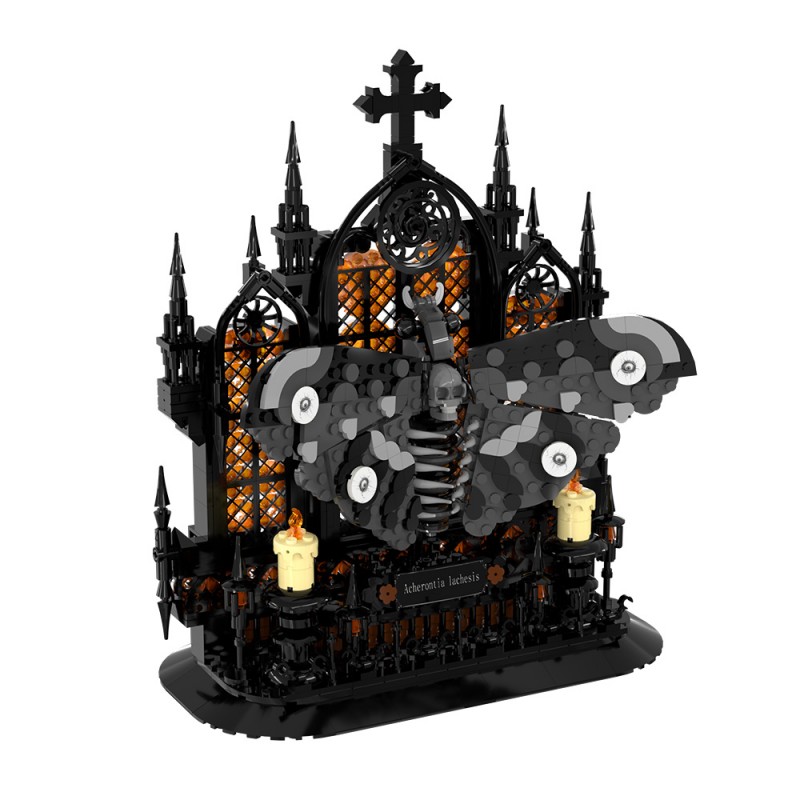 GOBRICKS MOC S1015 Death's head hawkmoth - YWOBB