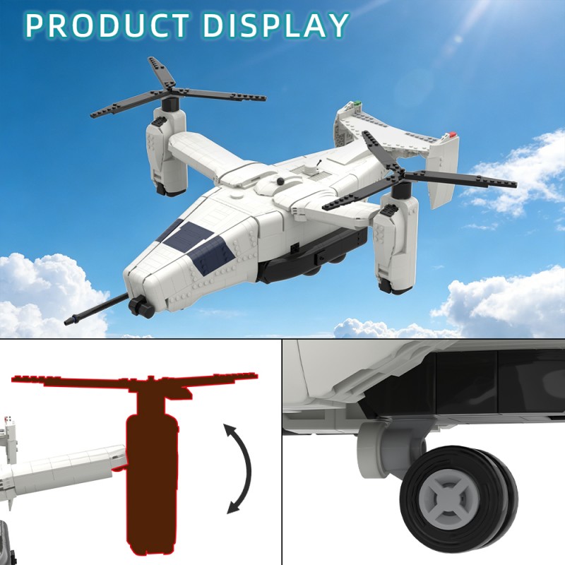 GOBRICKS MOC 245909 FMAV CONCEPT Futuristic Mulitrole Aerial Vehicle - YWOBB