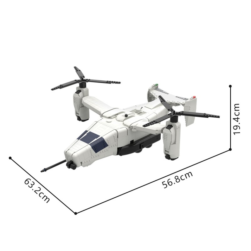 GOBRICKS MOC 245909 FMAV CONCEPT Futuristic Mulitrole Aerial Vehicle - YWOBB