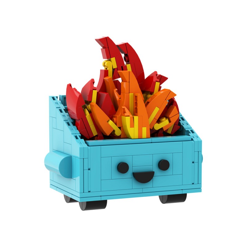 GOBRICKS MOC S1091 Dumpster Fire - YWOBB
