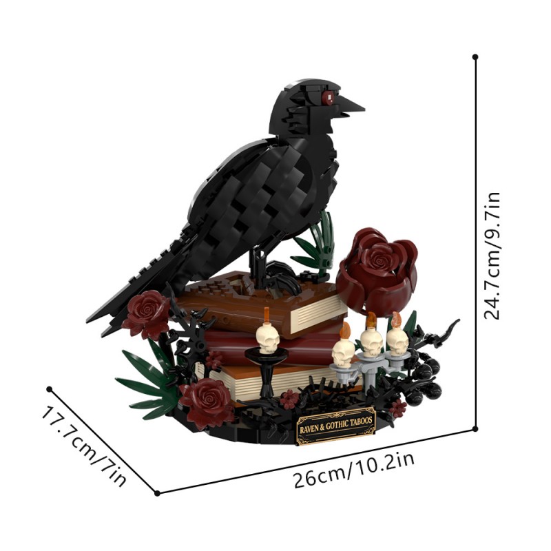 GOBRICKS MOC S1036 Gothic Raven Grimoire - YWOBB