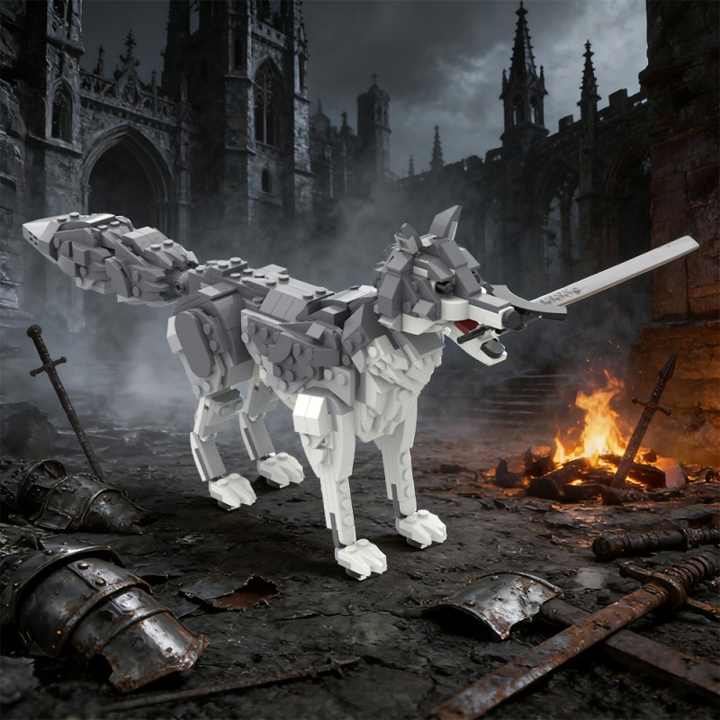 GOBRICKS MOC 244009 Dark Souls Great Grey Wolf Sif - YWOBB