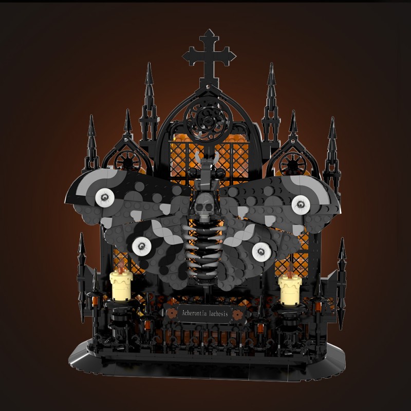GOBRICKS MOC S1015 Death's head hawkmoth - YWOBB