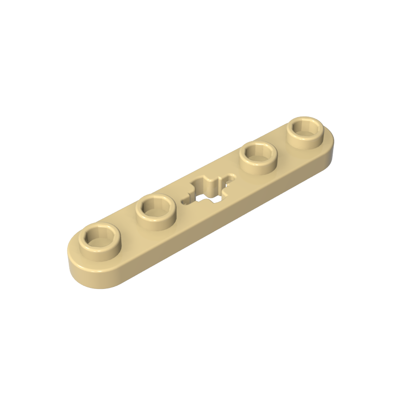 GOBRICKS GDS-900 Plate 1 x 5 with Smooth Ends, 4 Studs and Center Axle Hole - YWOBB