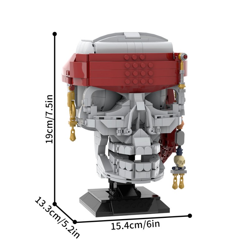 GOBRICKS MOC S1094 Pirate skull - YWOBB