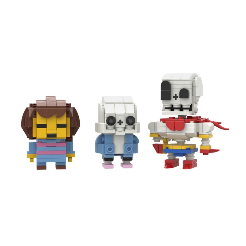 GOBRICKS MOC 235780 Undertale Frisk ,Sans & Papyrus Brickheadz - YWOBB