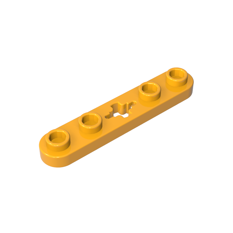 GOBRICKS GDS-900 Plate 1 x 5 with Smooth Ends, 4 Studs and Center Axle Hole - YWOBB
