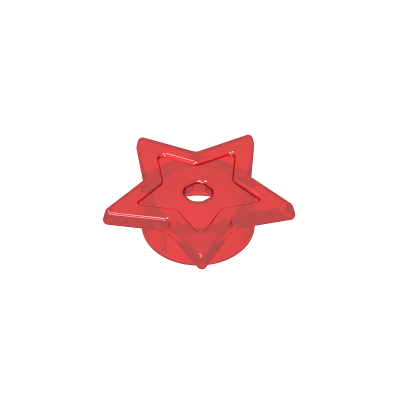 GOBRICKS GDS-90488 Plate Round 1 x 1 with Star and Small Pin Hole - YWOBB