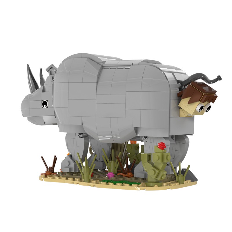 GOBRICKS MOC S1096 Ace Ventura: Pet Detective Rhino Man - YWOBB