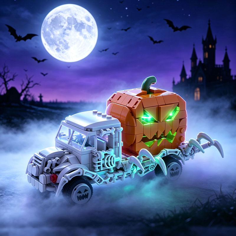 GOBRICKS MOC S1018 Skull Pumpkin Carriage - YWOBB