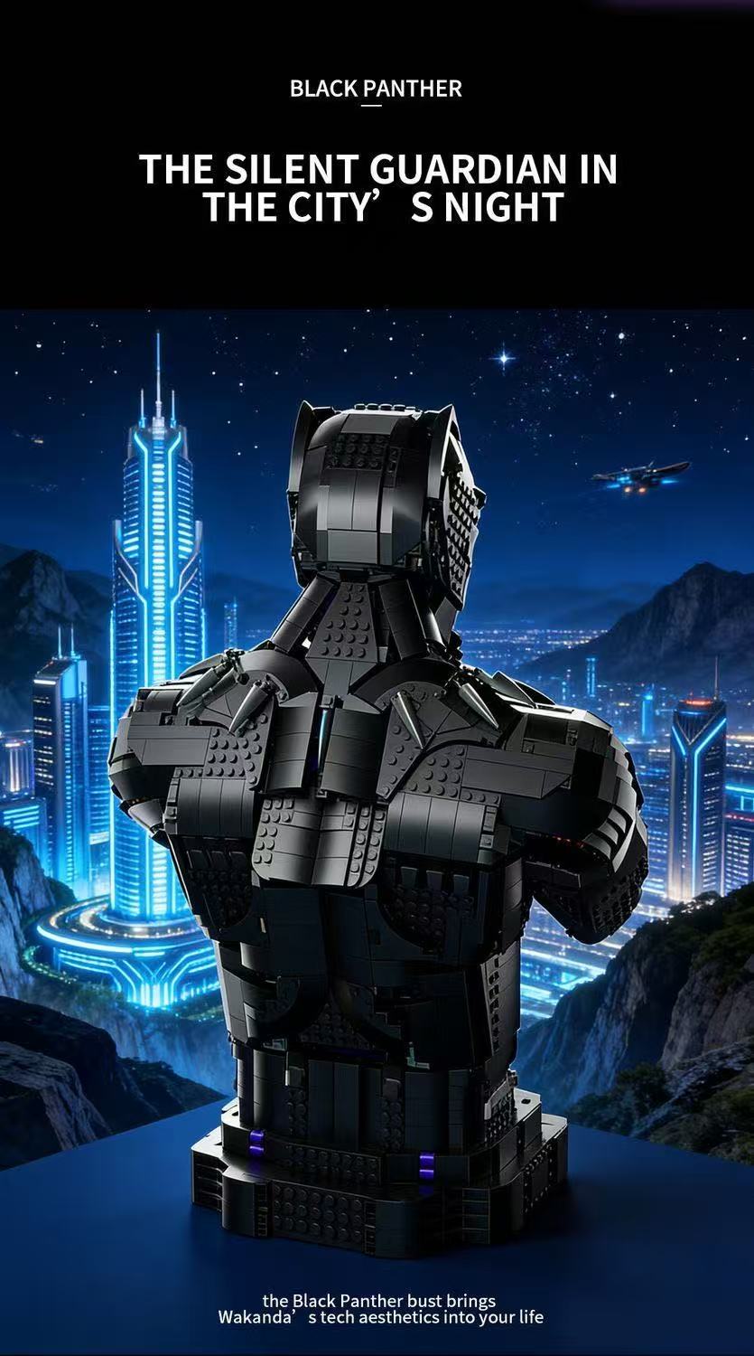 STACKO BRICKS 16002 Black Panther Bust - YWOBB