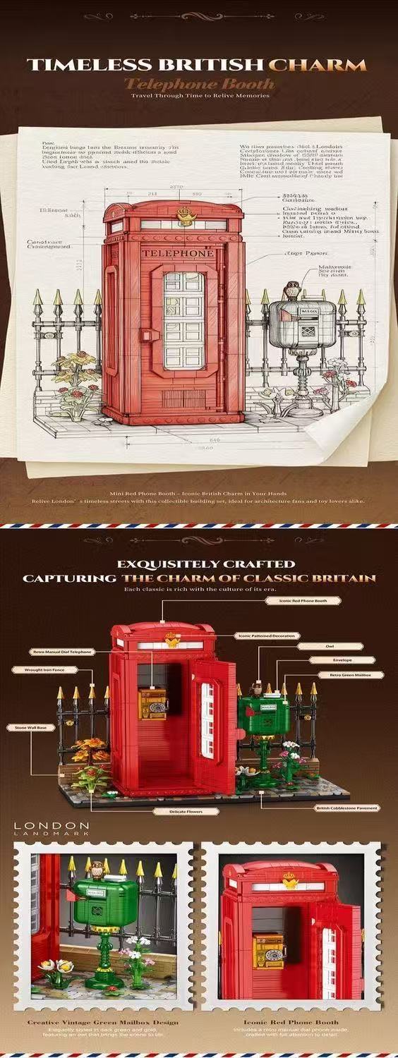 Reobrix 66609 TELEPHONE BOOTH - YWOBB