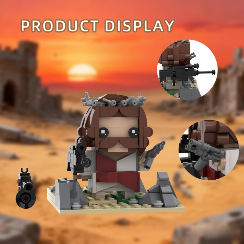 GOBRICKS MOC S0144 religion Jesus with a gun - YWOBB