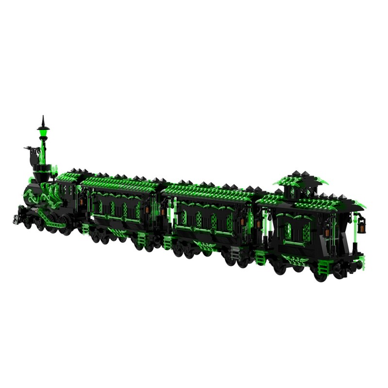 GOBRICKS MOC S1026 Large Haunted Ghost Train - YWOBB