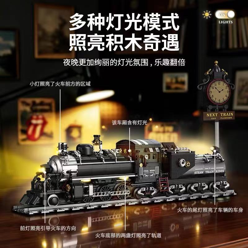 KQIBOXXR KQ303 Steam Age Big Boy Train with Lights - YWOBB