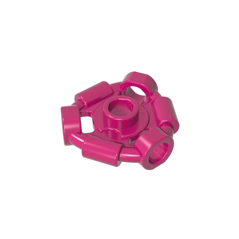 GOBRICKS GDS-90299 Minifigure Weapon Holder Ring with 3 Bars and 3 Bar Holes (Ninjago Aeroblade Center) - Hollow Stud - YWOBB