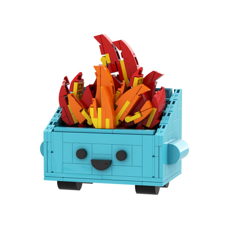 GOBRICKS MOC S1091 Dumpster Fire - YWOBB