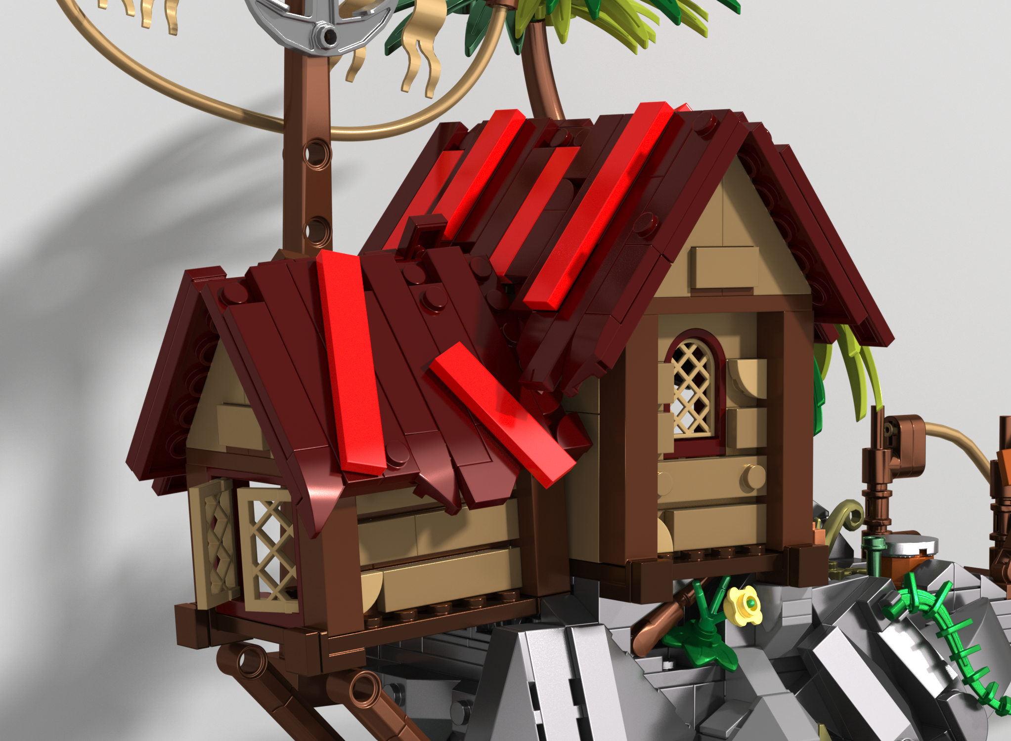 Iambrick 31112 Cliffside Broken Mast Cabin - YWOBB