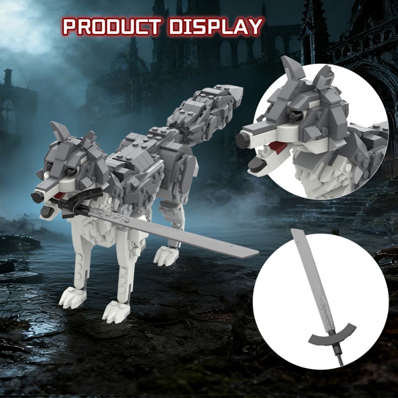GOBRICKS MOC 244009 Dark Souls Great Grey Wolf Sif - YWOBB