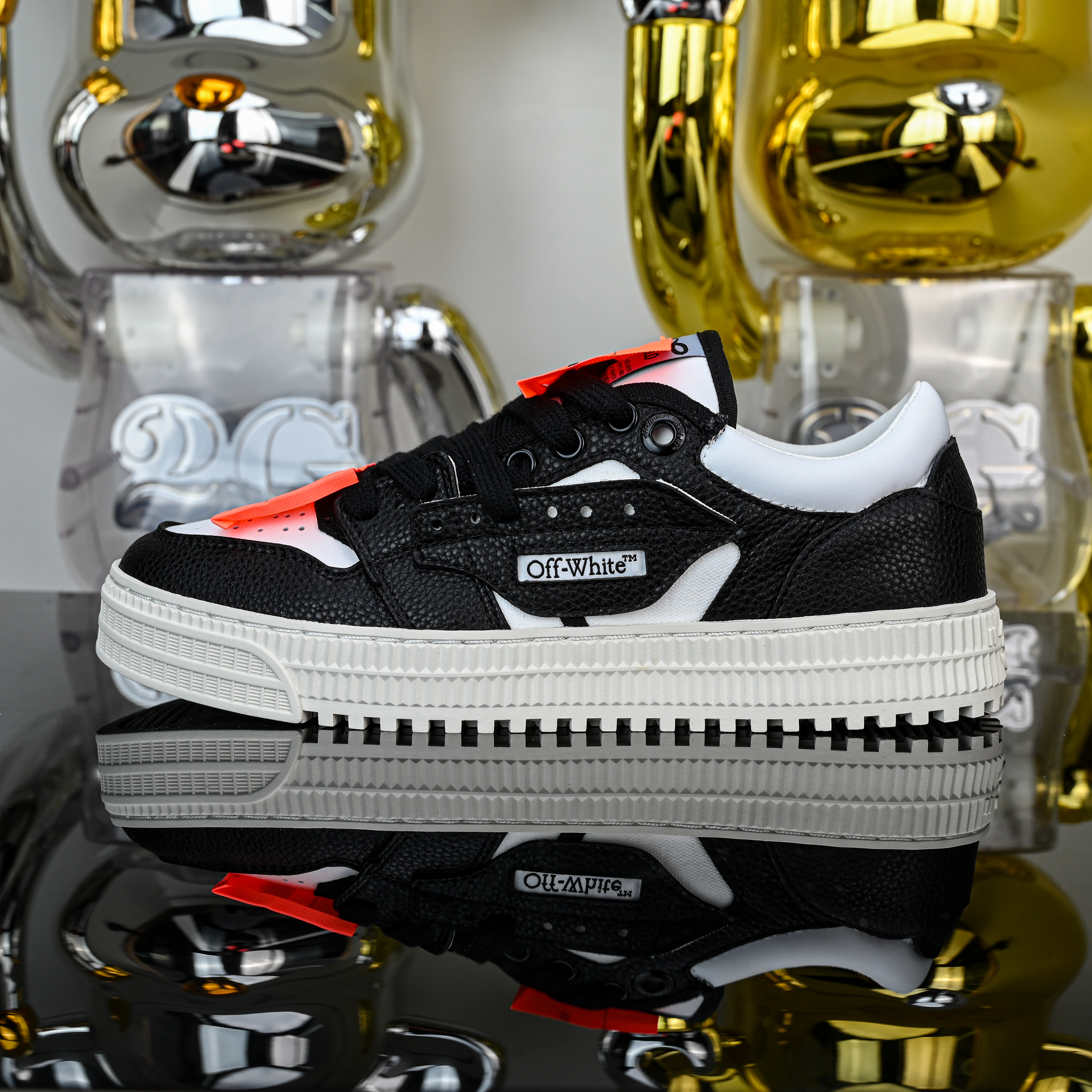 Off-White Out Of Office ‘Black White’ OMIA293S26LEA0010110