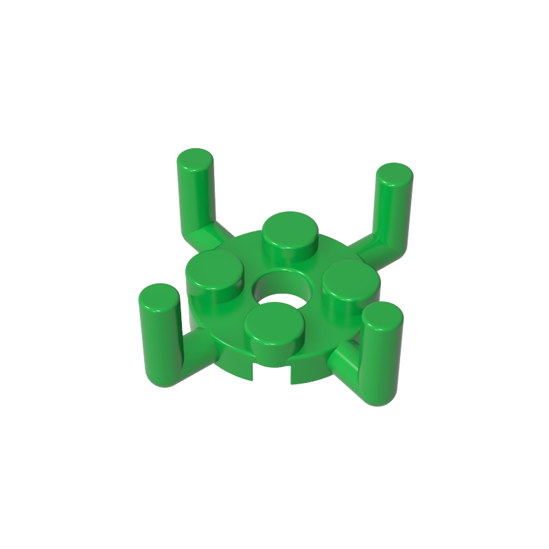 GOBRICKS GDS-1050 Round 2 x 2 with Pin Hole and 4 Arms Up - YWOBB
