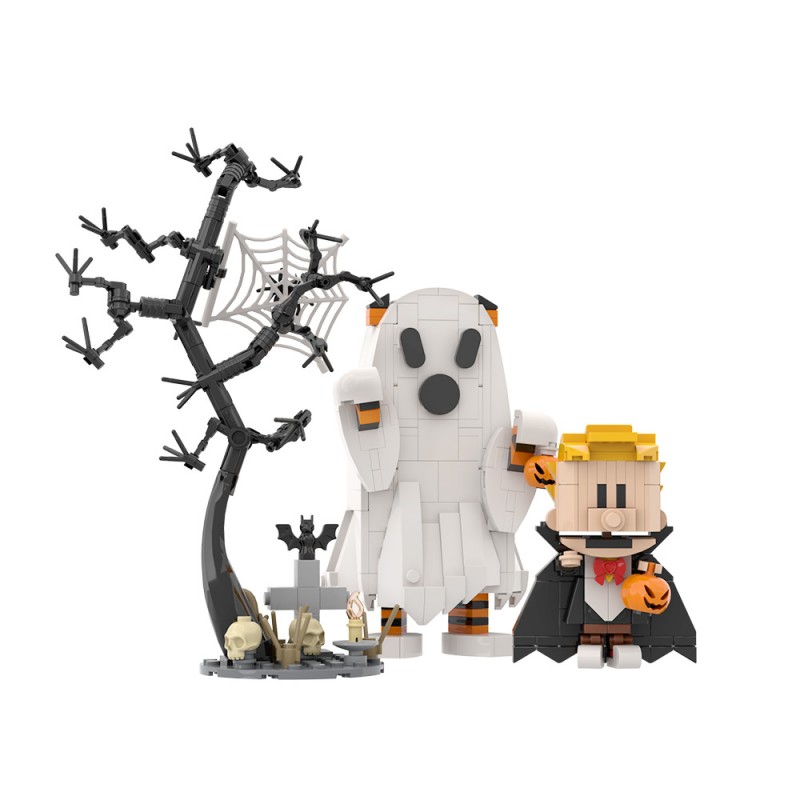 GOBRICKS MOC S1081 Halloween Calvin and Hobbes - YWOBB