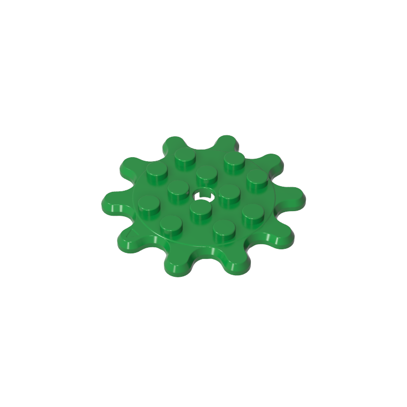 GOBRICKS GDS-90081 Plate Round 4 x 4 Gear 10 Tooth - YWOBB