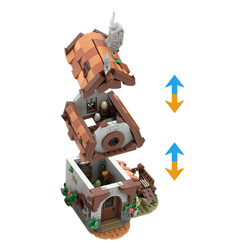 GOBRICKS MOC 252033 Medieval Farmhouse - YWOBB