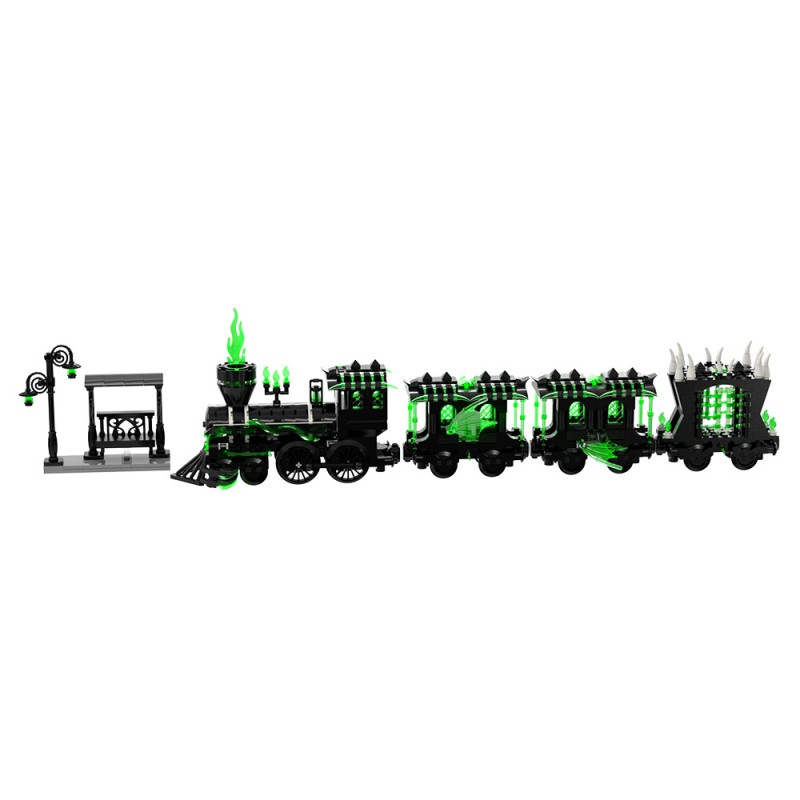 GOBRICKS MOC S1027 Small Haunted Ghost Train - YWOBB