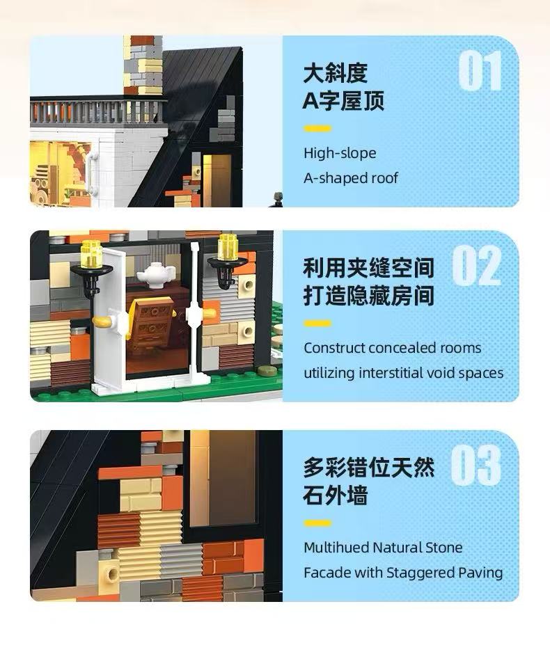 JIE STAR JJ89158 Villa Ararat with Lighting Parts - YWOBB