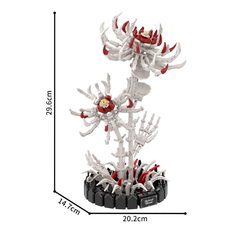 GOBRICKS MOC S1074 White Bone Flower - YWOBB