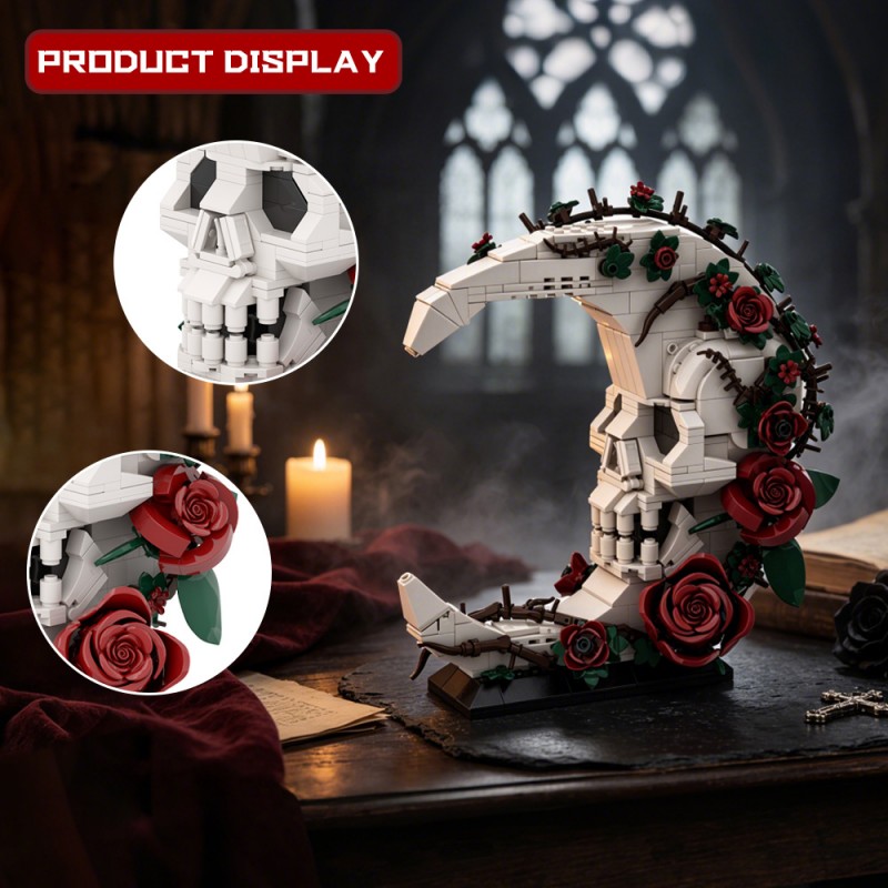 GOBRICKS MOC S1068 Moon Skull - YWOBB
