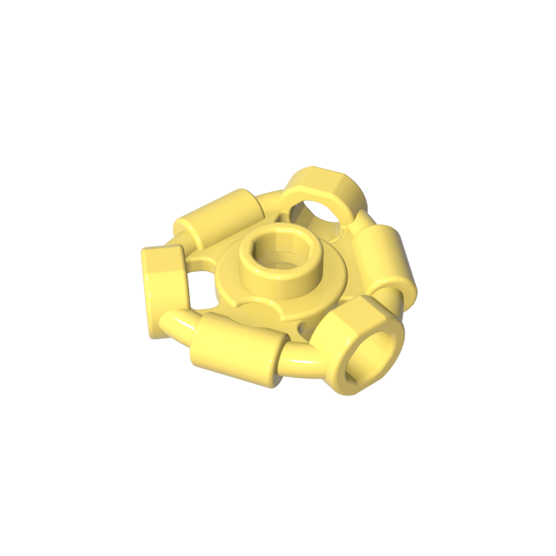 GOBRICKS GDS-90299 Minifigure Weapon Holder Ring with 3 Bars and 3 Bar Holes (Ninjago Aeroblade Center) - Hollow Stud - YWOBB