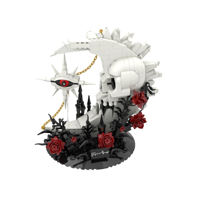 GOBRICKS MOC S1090 Skull moon and stars - YWOBB