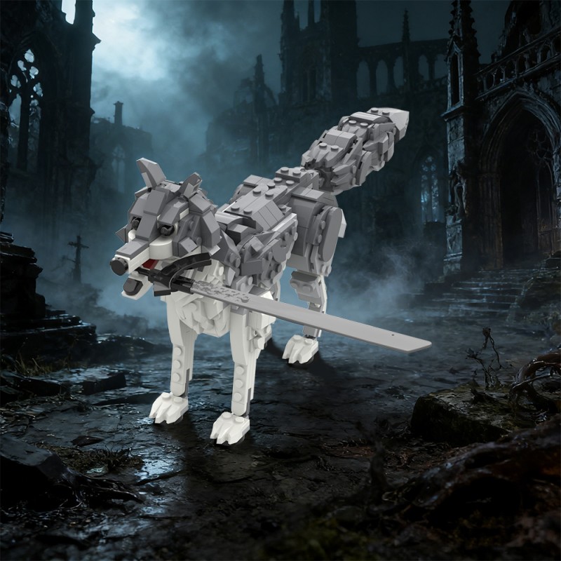 GOBRICKS MOC 244009 Dark Souls Great Grey Wolf Sif - YWOBB