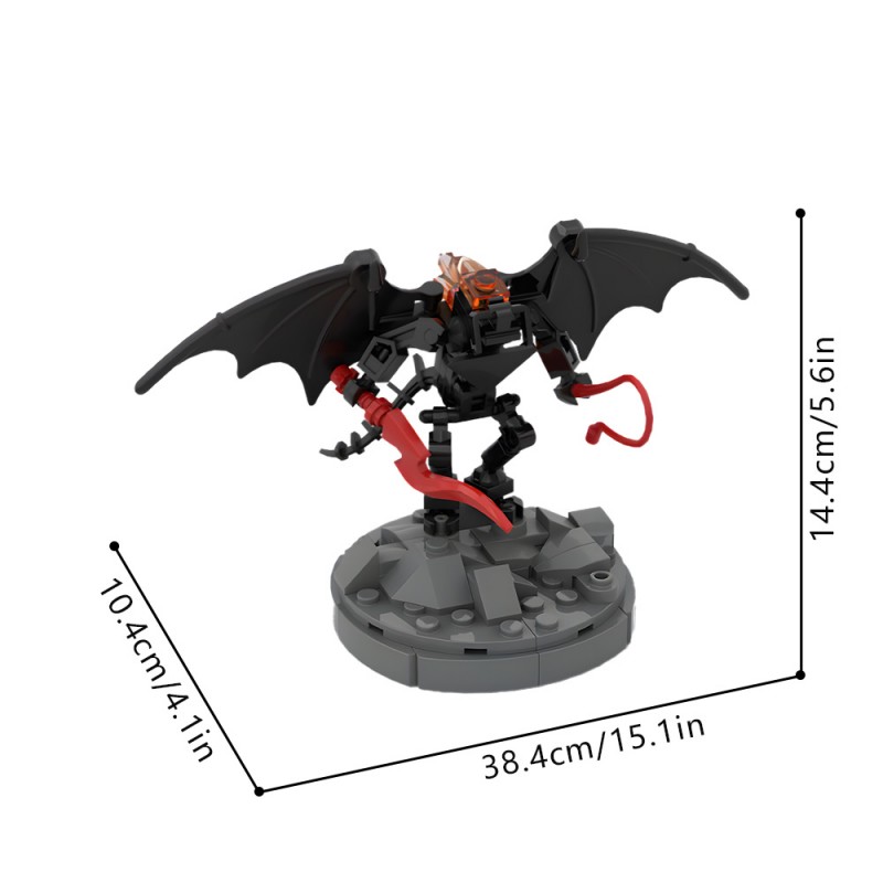 GOBRICKS MOC 243210 Tiny balrog with stand - YWOBB