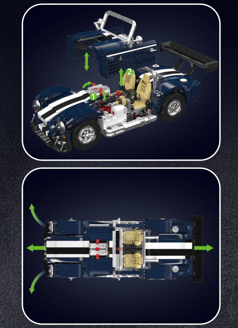 Mould King 13215 Cobra sports car - YWOBB