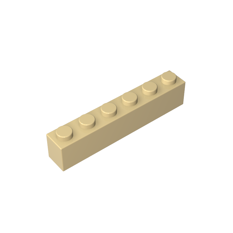 GOBRICKS GDS-90329 Brick 1 x 6 without Bottom Tubes - YWOBB