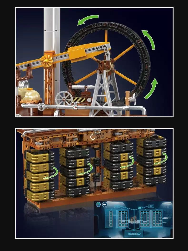 Mould King 10180 Steampunk Cube Clock - YWOBB