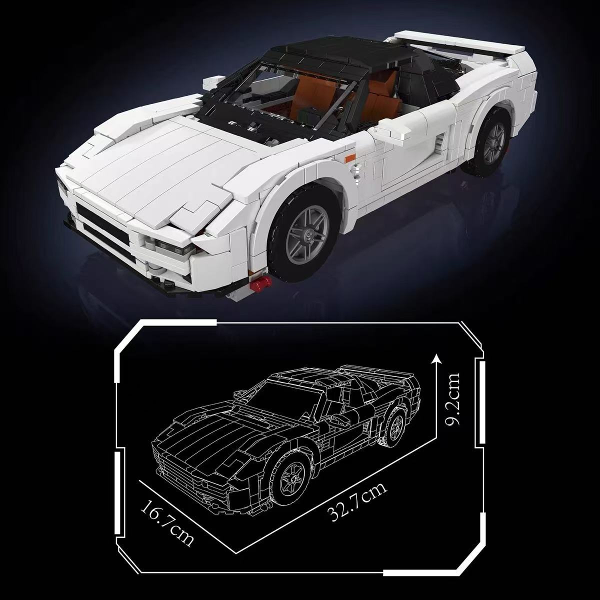 Mould King 10271 1990 NSX sports car - YWOBB