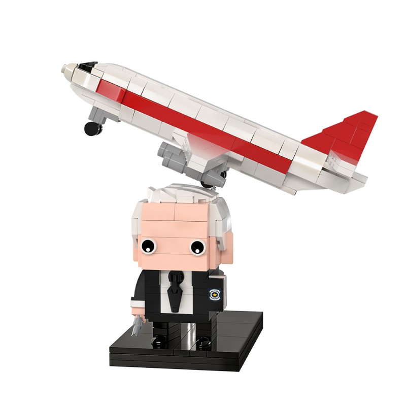 GOBRICKS MOC S1088 The Naked Gun Frank Drebin With Airplane Easter Egg - YWOBB