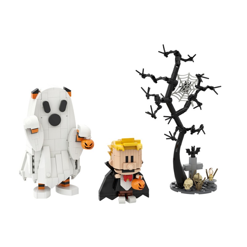 GOBRICKS MOC S1081 Halloween Calvin and Hobbes - YWOBB