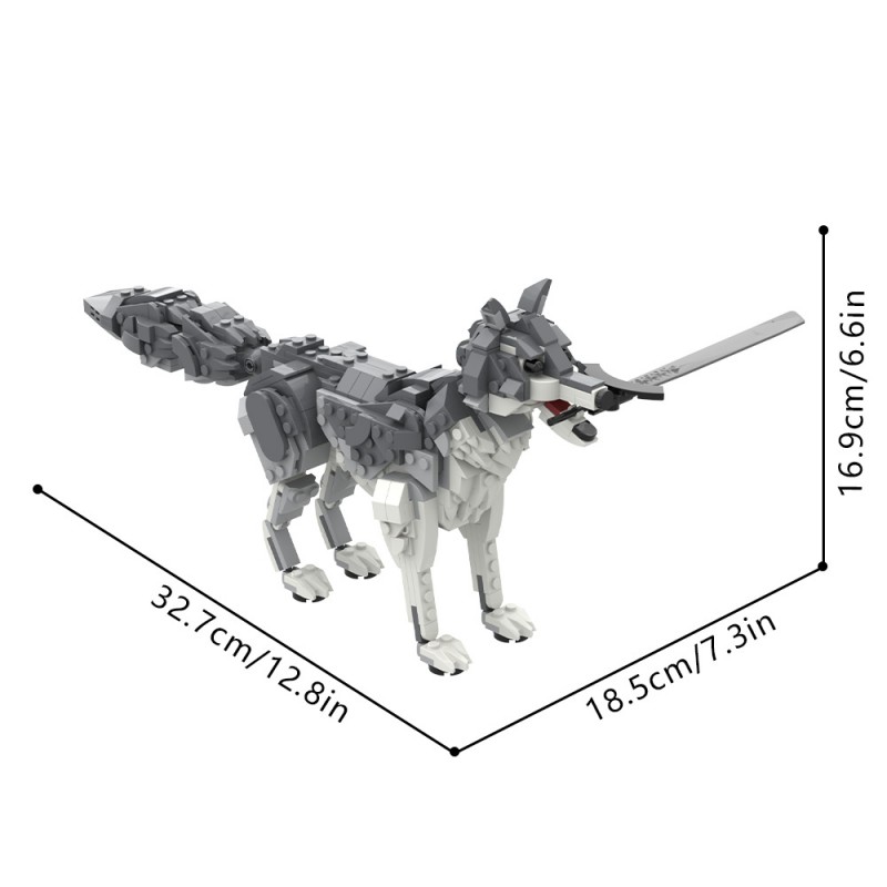 GOBRICKS MOC 244009 Dark Souls Great Grey Wolf Sif - YWOBB